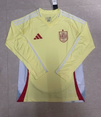 2024-2025 Spain Away Yellow LS Thailand Soccer Jersey AAA-422