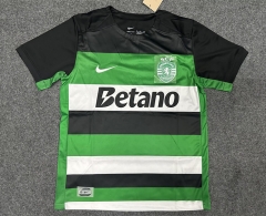 (S-3XL) 2024-2025 Sporting Clube de Portugal Home Black&White and Green Thailand Soccer Jersey AAA-GB