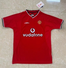 Retro Version 00-02 Manchester United Home Red Thailand Soccer Jersey AAA-811