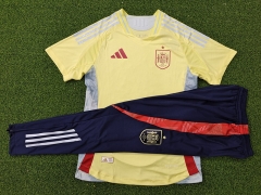 2024-2025 Spain Away Yellow Short-Sleeved Thailand Soccer Tracksuit-9926