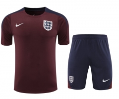2024-2025 England Dark Red Thailand Soccer Uniform-418