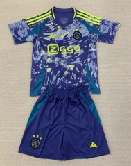 2024-2025 Ajax Away Blue Soccer Uniform-AY