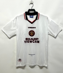 Retro Version 96-97 Manchester United Away White Thailand Soccer Jersey AAA-811