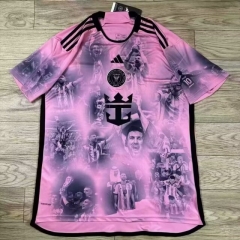 (S-4XL) 2024-25 Messi Commemorative Edition Inter Miami CF Home Pink Thailand Soccer Jersey AAA-2483