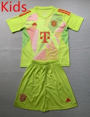 2024-2025 Bayern München Goalkeeper Green Kids/Youth Soccer Uniform-AY
