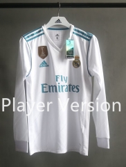 Player Version 17-18 Retro Version Real Madrid Home White LS Thailand Soccer Jersey AAA-518