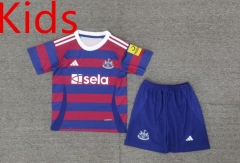 2024-2025 Newcastle United Away Red&Blue Kids/Youth Soccer Uniform-2353