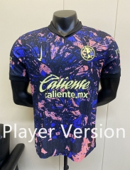 (S-3XL) Player Version 2024-2025 Club America 2nd Away Pink&Blue Thailand Soccer Jersey AAA-5698