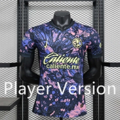 Player Version 2024-2025 Club America 2nd Away Blue&Pink Thailand Soccer Jersey AAA-888