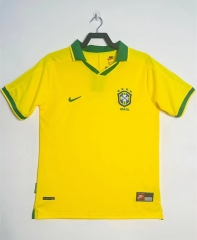 Retro Version 1997 Brazil Home Yellow Thailand Soccer Jersey AAA-811