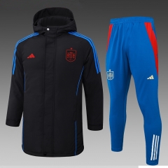 2024-2025 Spain Royal Blue Cotton Coat Uniform With Hat-815