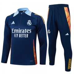 2024-2025 Real Madrid Royal Blue Thailand Soccer Tracksuit-815