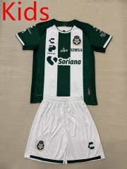 2024-25 Santos Laguna Home White&Black Kid/Youth Soccer Uniform-AY