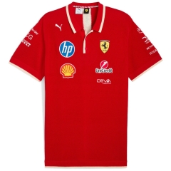 (S-5XL) 2025 Ferrary Red Formula One Racing Suit（With collar）