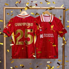 （With patch）2024-2025 Liverpool Home Red #25 Champion Thailand Soccer Jersey AAA-403