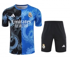2025-2026 Dragon Version Real Madrid Black&Green Training Soccer Uniform-418