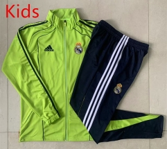 2025-2026 Retro Version Real Madrid Grass Green Kids/Youth Soccer Jacket Uniform-815