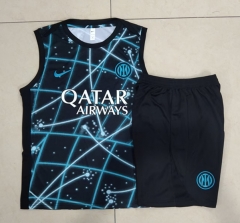 2025-2026 Inter Milan Black Vest-sleeved Thailand Soccer Tracksuit-815