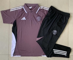 2025-2026 Manchester United Gray&Purple Thailand Polo Uniform-815