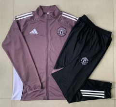 2025-2026 Manchester United Gray&Purple Thailand Soccer Jacket Uniform-815