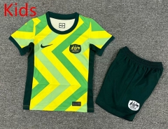 2025-2026 Australia Home Yellow Kid/Youth Soccer Uniform