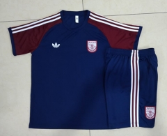 2025-2026 Retro version Arsenal Royal Blue Short-sleeved Thailand Soccer Tracksuit-815