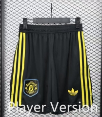 Player Version 2025-2026 Manchester United Black Thailand Soccer Shorts-888