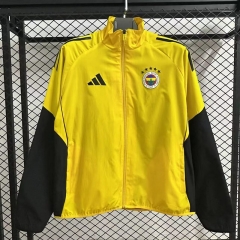 (S-3XL) 2025-2026 Fenerbahçe Home Yellow Single-sided Embroidered Soccer Trench Coat-GB