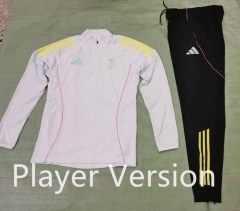 Player Version 2025-2026 Juventus White Thailand Soccer Tracksuit Uniform-7411