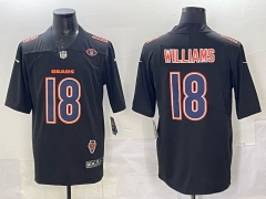 Fashion Chicago Bears #18 Black NFL Jersey (Logo 7) - 0840