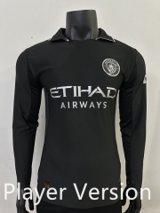 Player Version 2025-2026 Manchester City Away Black LS Thailand Soccer Jersey AAA-6905