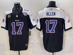 Buffalo Bills 3rd Generation #17 Black&White NFL Jersey (Logo 4)-0840