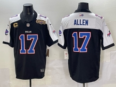 Buffalo Bills 3rd Generation #17 Black&White NFL Jersey (Logo 3)-0840