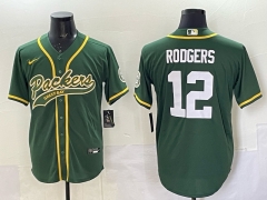 Co-branded Green Bay Packers #12 green NFL jersey-0840
