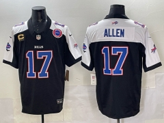 Buffalo Bills 3rd Generation #17 Black&White NFL Jersey (Logo 5)-0840
