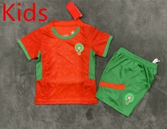 2025-26 Morocco Home Red Soccer kids Uniform-2483
