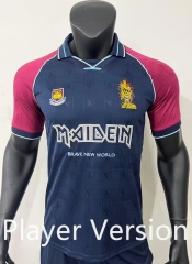 Player Version Retro 1999 West Ham United Home Blue Thailand Soccer Jersey AAA-0871