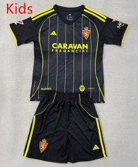 2025-2026 Real Zaragoza Away Black Kids/Youth Soccer Uniform-AY