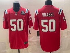 New England Patriots #50 Red NFL Jersey (Logo 2) -0840