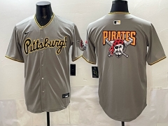 Pittsburgh Pirates Grey MLB Jersey (Logo 3) -0840