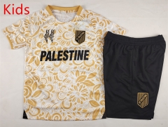 2025-2026 English Palestine Camouflage Tender Golden Yellow Kid/Youth Soccer Uniform-2038
