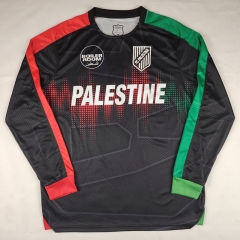 (S-4XL) 2025-2026 Boeing English Palestine Black LS Thailand Soccer Jersey AAA-2038