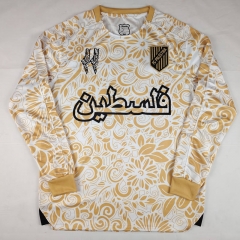 (S-4XL) 2025-2026 Arabic Palestine Camouflage Tender Gold LS Thailand Soccer Jersey AAA-2038