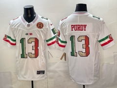San Francisco 49ers 5th Mexican Flag #13 White NFL Jersey(Logo6)- 0840