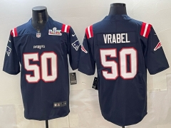 New England Patriots #50 Royal Blue NFL Jersey (Logo2)-0840