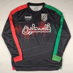 (S-4XL) 2025-2026 Boeing Arabic Palestine Black LS Thailand Soccer Jersey AAA-2038