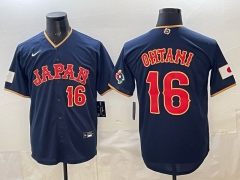2026 WBC Japan #16 Blue MLB Jersey (Logo4)-0840