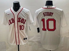 Boston Red Sox #10 White MLB Jersey (Logo3)-0840