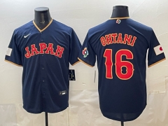 2026 WBC Japan #16 Blue MLB Jersey (Logo6)-0840