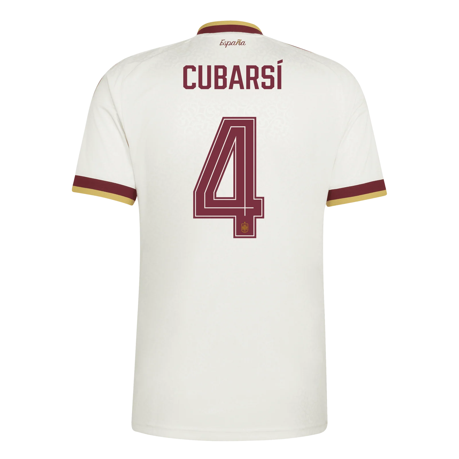 (S-4XL) 2026 Spain Away Beige #4 Cubarsí Thailand Soccer Jersey AAA